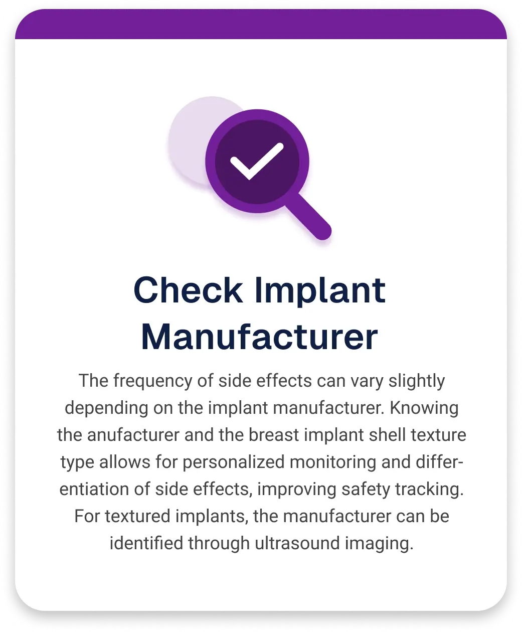 Implant Card (Check Implant Manufacturer)